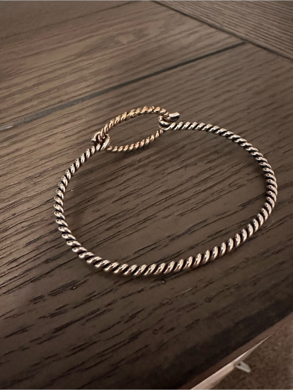 James Avery RETIRED Two-Tone Twisted Rope Charm Holder Bangle - Silver & Bronze - Picture 2 of 4